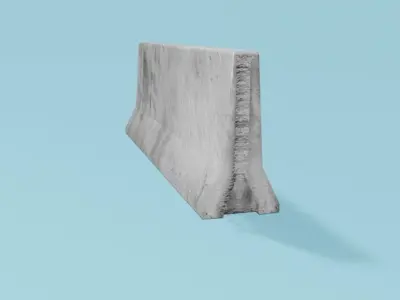Hi Quality Concrete Road Barrier Fence  Game Ready PBR Printable Low-poly 3D model