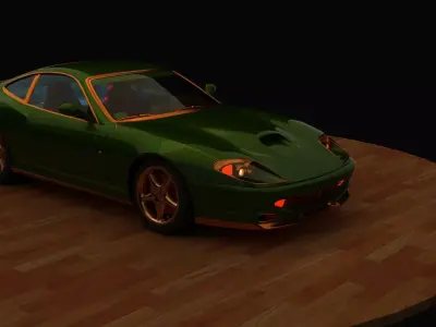 Chinese green  vintage car   3D model