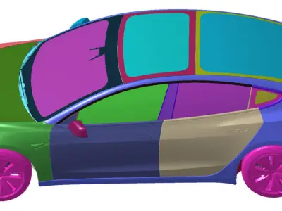 Tesla Model 3 Long-Range 2023 2024 Vehicle 3d scan model 3D model