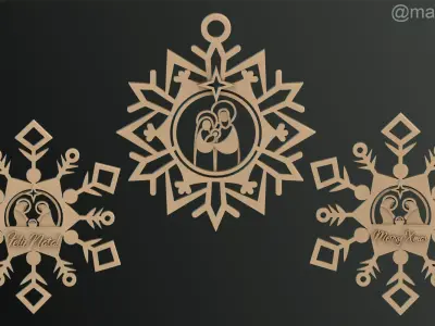 Snowflakes Birth Celebration 3D print model