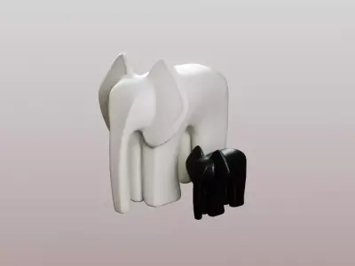 Elephant Figurine Low-poly 3D model