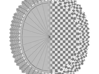 Metal mirror with gold leaf decor 56962240 3D model