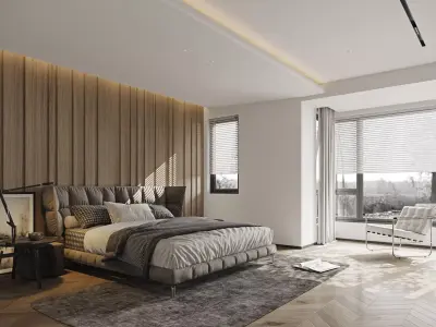 Bedroom interior scenes 3D model 25
