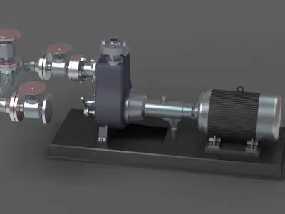 pump pumping centrifugal power fluid water engine 3D model