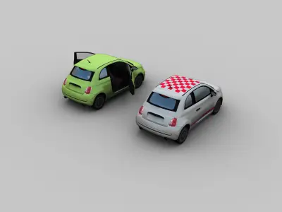 FIAT 500 Abarth Esseesse 2012 Low-poly 3D model