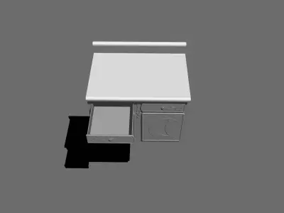 D Cabinet kitchen with drawers Free 3D model