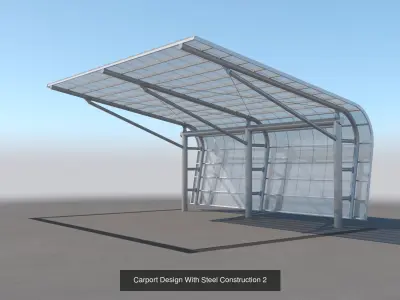 Carports for car wash and parking in fuel stations 3D Model Pack