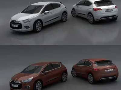 Citroen DS4 Low-poly 3D model