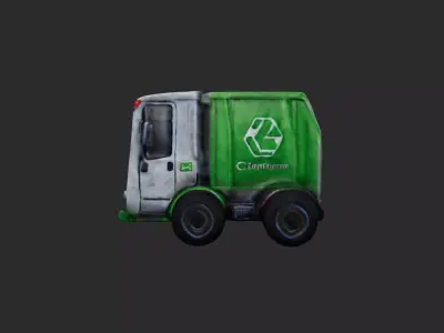 Garbage Truck low poly 3D model