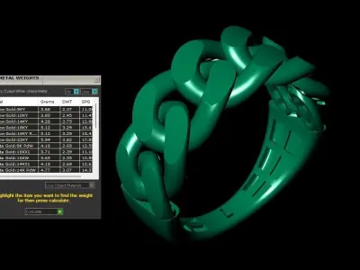 Chain ring - Miami Cuban ring - Link ring - print model 3D print model
