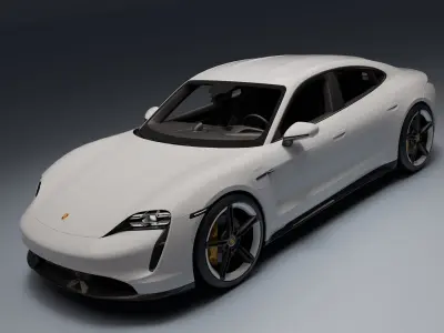 Porsche Taycan Turbo S Low-poly 3D model
