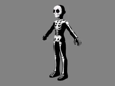 Cartoon Halloween costume - Boy Skeleton Low-poly 3D model