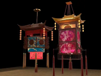 Chinese royal palace lantern  3D model buy