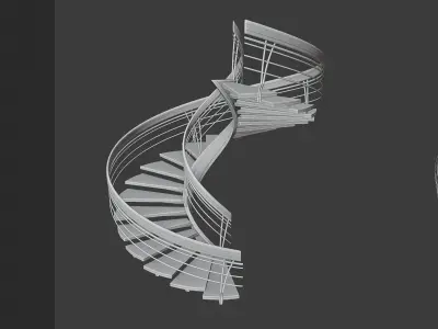 Modern Spiral Stairs Asset Pack 3D model
