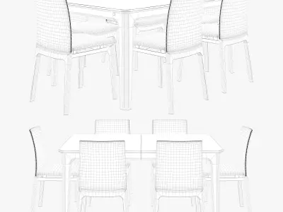 skovby set 26-table 63-chair 3D model