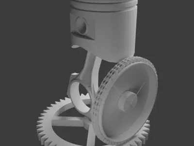 Piston Gear Clock 3D model