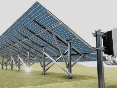 Single Column Solar Construction Type-3 3D model