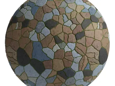 Grass Stone Materials6- By 3 color Pbr By Sbsar 4k Texture