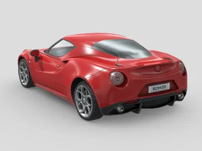 Alfa Romeo 4C 2014 Low-poly 3D model