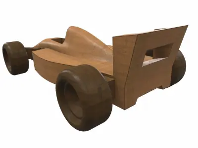 Free wooden car toy Free 3D model