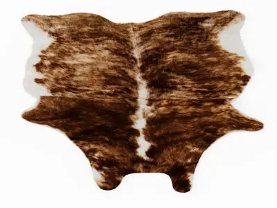 Cowhide Rug Brown And White 3D model