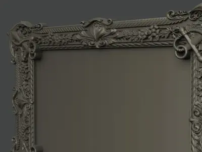 Mirror Frame with anchor 3D print model