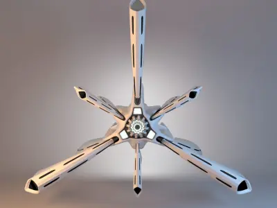 Spaceship Crow Concept Low-poly 3D model