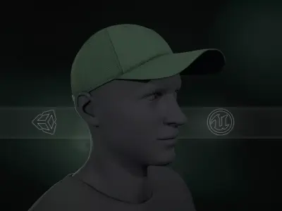 Green Basketball Hat Low-poly 3D model
