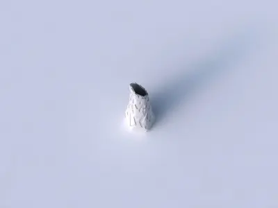 Vase top bent hexagon with cavities 3D print model