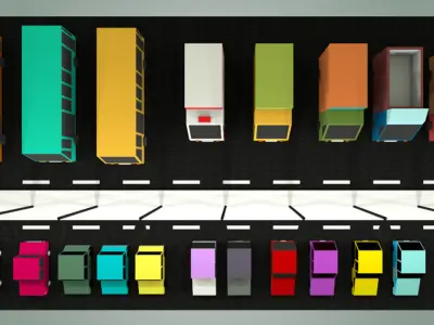 LOW POLY VEHICLE PACK Low-poly 3D model