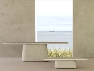 5 Abstract table set scenes 3D model