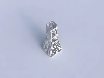 Vase squeezed rectangle with twisted organic lattice 3D print model