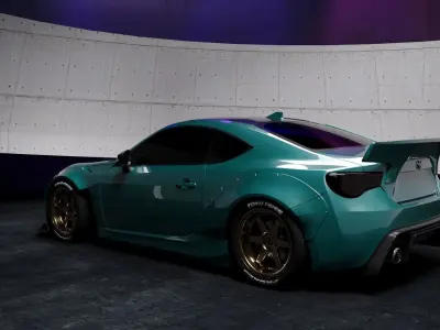 TOYOTA GT 86 ROCKETBUNNY  3D MODEL  Low-poly 3D model