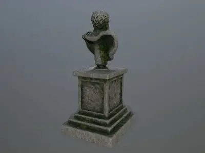 Cesare roman bust Low-poly 3D model