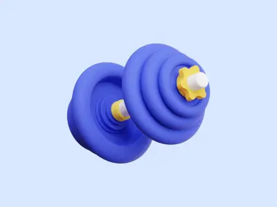 Dumbell Gym Illustration Low-poly 3D model