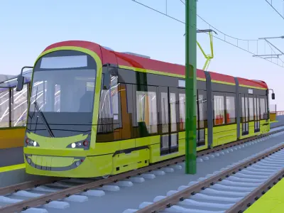 Warsaw tram stop VI 3D model