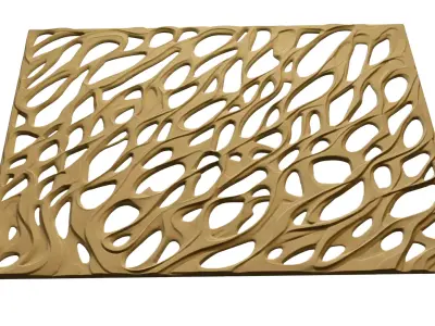 Modern Relief Panel Wall Decor Set STL Mural CNC 322 3D model
