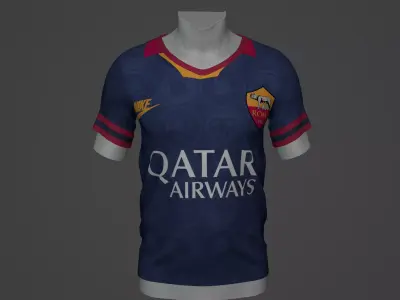 roma Football Jersey T-Shirt - Soccer Kit Low-poly 3D model