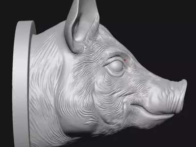 pig sculpture 3D print model