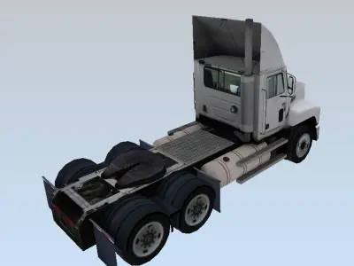 Truck without a semi-trailer lowpoly 3d model Low-poly 3D model