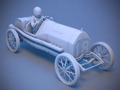 Car with driver 3D print model