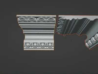 Decorative Crown Molding 3D model 002 Low-poly 3D model Low-poly 3D model