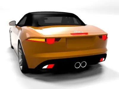 JAGUAR F-TYPE CABRIO CLOSE LOWPOLY Low-poly 3D model