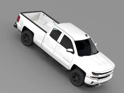 Chevrolet Silverado LT Z71 Double Cab GMTK2 Standart Box 2016 3D model