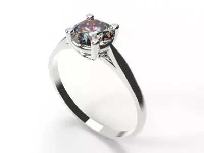 Engagement ring 4 prong edition 6mm stone 3D print model