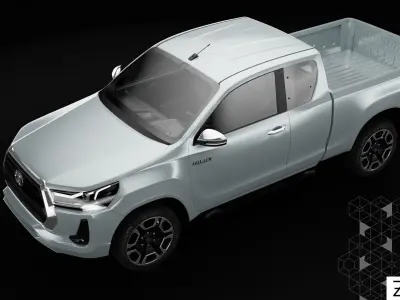 Toyota Hilux Xtra Cab 2021 Low-poly 3D model