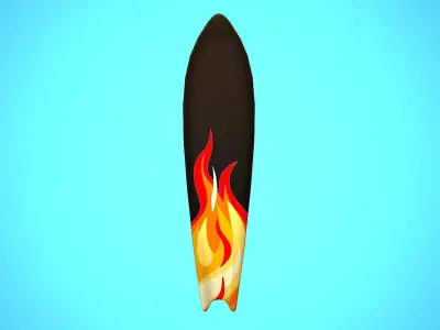 SURF BOARD 12 CARTOON STYLIZED Low-poly 3D model