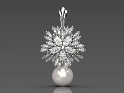 bride pearl jewelry pendant pp0038 3D print model