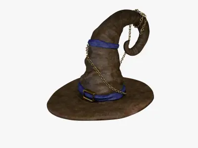 Wizard Hat Fantasy Witch Game Ready Low-poly 3D model