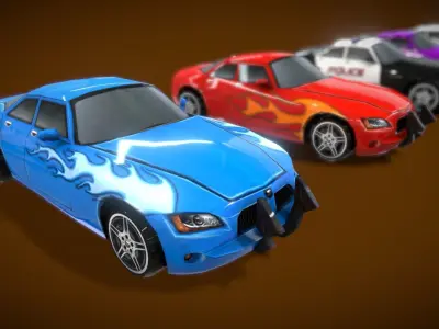 Car Colection Low-poly 3D model